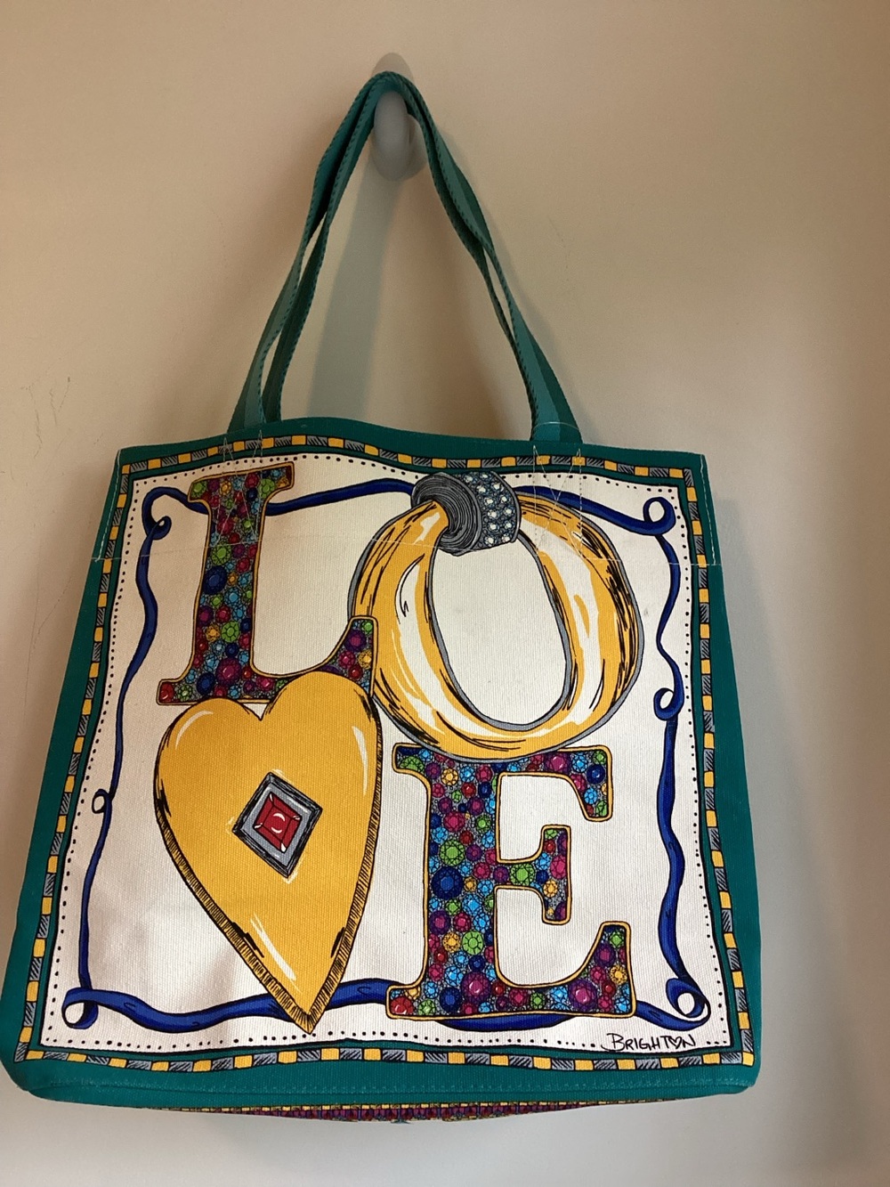 Brighton Charmed Love Tote Canvas Bag Shopper